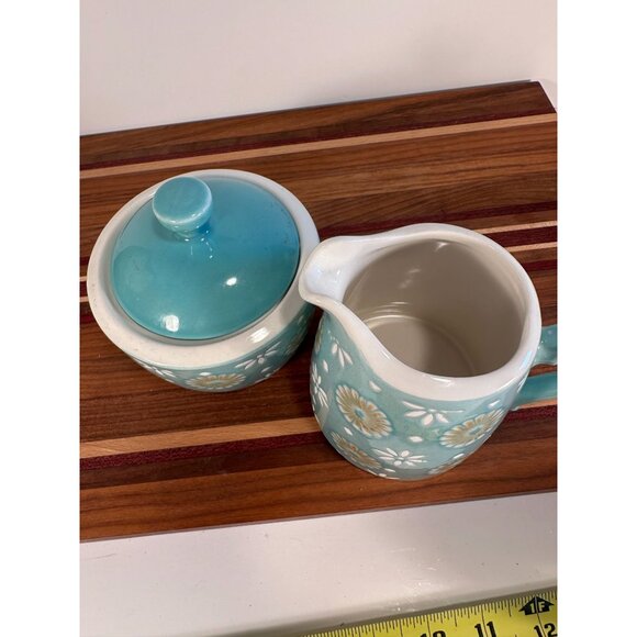 Vintage Pfaltzgraff Antigua Creamer & Sugar Set With Lid Dishwasher Safe Floral - Picture 3 of 8